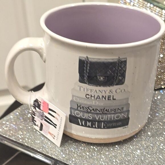 Chic Designer White and Purple Mug - Picture 1 of 5